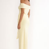 Evanthe Off-Shoulder Sash Maxi Dress Lemon