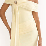 Evanthe Off-Shoulder Sash Maxi Dress Lemon