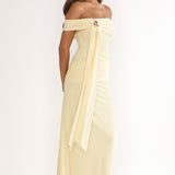 Evanthe Off-Shoulder Sash Maxi Dress Lemon