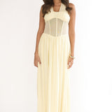 Jovella Halterneck Mesh Dress Butter
