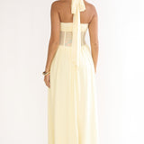 Jovella Halterneck Mesh Dress Butter