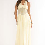 Jovella Halterneck Mesh Dress Butter