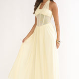 Jovella Halterneck Mesh Dress Butter
