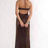 Isle Cut-Out Halterneck Maxi Dress Gold