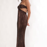 Isle Cut-Out Halterneck Maxi Dress Gold