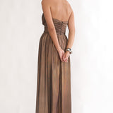 Marin Pointed Sweetheart Maxi Dress Gold