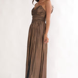 Marin Pointed Sweetheart Maxi Dress Gold