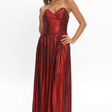 Marin Pointed Sweetheart Maxi Dress Wine