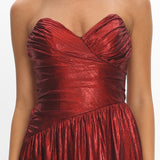 Marin Pointed Sweetheart Maxi Dress Wine