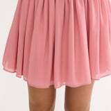 Sunset Serenade Elasticated Waist Mini Skirt Rose