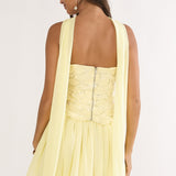 Sunset Serenade Elasticated Waist Mini Skirt Yellow