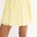 Sunset Serenade Elasticated Waist Mini Skirt Yellow