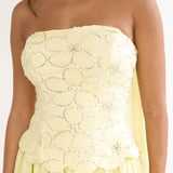 Sunset Serenade Embellished Strapless Top Yellow