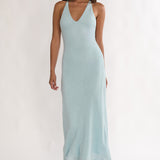 Introductions Knit Sequin Maxi Dress Blue