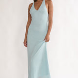 Introductions Knit Sequin Maxi Dress Blue