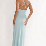 Introductions Knit Sequin Maxi Dress Blue