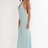 Introductions Knit Sequin Maxi Dress Blue
