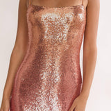 Astara Sequin Maxi Dress Gradient Pink