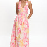 Endira Drop Waist Maxi Dress Floral Pink