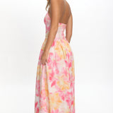 Endira Drop Waist Maxi Dress Floral Pink