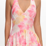 Endira Drop Waist Maxi Dress Floral Pink