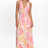 Endira Drop Waist Maxi Dress Floral Pink