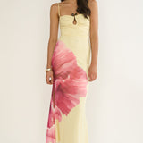 Orabella Waterdrop Wire Bust Maxi Dress Floral Butter