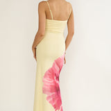 Orabella Waterdrop Wire Bust Maxi Dress Floral Butter