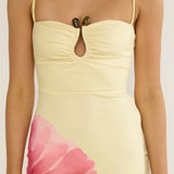 Orabella Waterdrop Wire Bust Maxi Dress Floral Butter