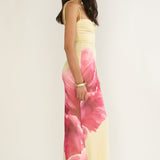 Orabella Waterdrop Wire Bust Maxi Dress Floral Butter