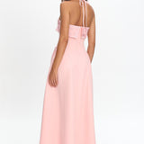 Sunbeam Kiss Foldover Floral Bust Maxi Dress Blush