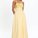 Sunbeam Kiss Foldover Floral Bust Maxi Dress Butter