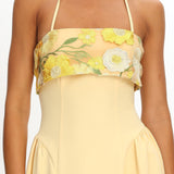 Sunbeam Kiss Foldover Floral Bust Maxi Dress Butter