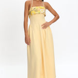 Sunbeam Kiss Foldover Floral Bust Maxi Dress Butter