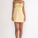 Sunbeam Kiss Foldover Floral Bust Mini Dress Butter