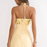 Sunbeam Kiss Foldover Floral Bust Mini Dress Butter
