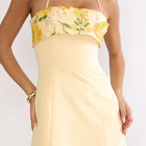 Sunbeam Kiss Foldover Floral Bust Mini Dress Butter