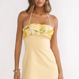 Sunbeam Kiss Foldover Floral Bust Mini Dress Butter