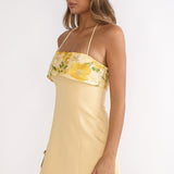 Sunbeam Kiss Foldover Floral Bust Mini Dress Butter