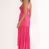 Jezra Strapless Sequin Embellished Maxi Dress Plum