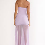 Jezra Strapless Sequin Embellished Maxi Dress Purple
