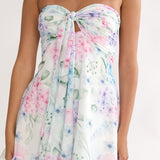 Gloria Day Tied Bust Strapless Mini Dress Lilac