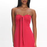 Gloria Day Tied Bust Strapless Mini Dress Raspberry