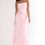 Mirenna Rosette Waist Maxi Dress Light Pink