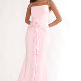 Mirenna Rosette Waist Maxi Dress Light Pink