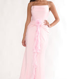 Mirenna Rosette Waist Maxi Dress Light Pink