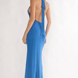 Alouette Backless Halterneck Maxi Dress Blue