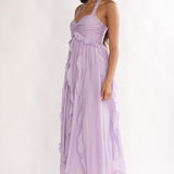 Spirit Frill Trim Halterneck Maxi Dress Purple