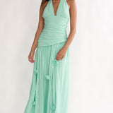 To The Sky Halterneck Maxi Dress Sage