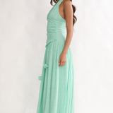 To The Sky Halterneck Maxi Dress Sage